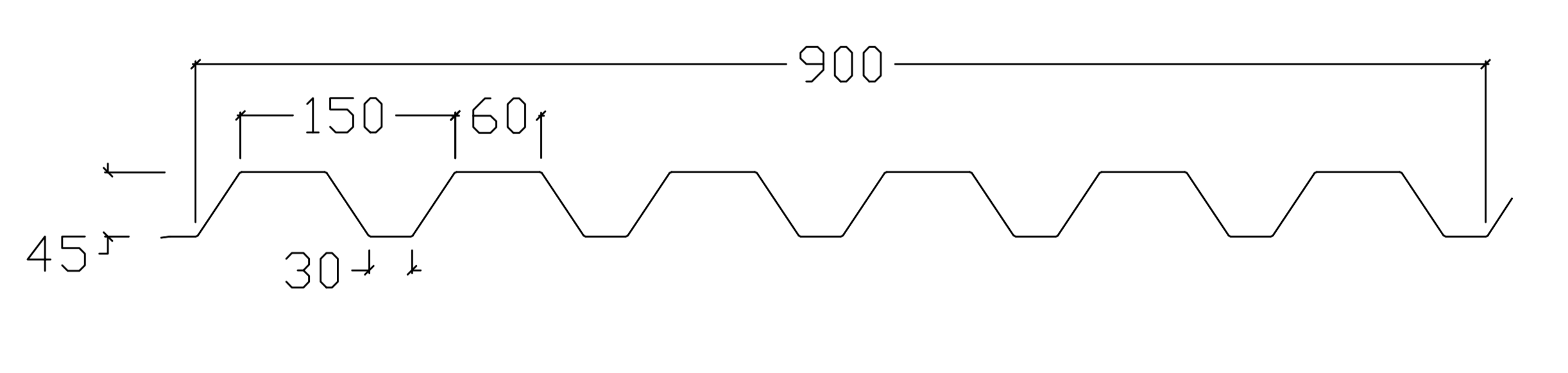 Profilgeometri Profilplåt VP45