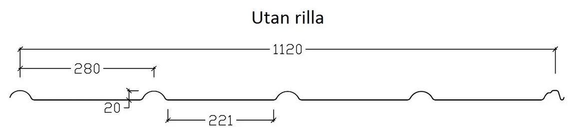 Pannplåt Design profilgeometri utan rilla