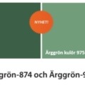 Ärggrön och skogsgrön kulör takplåt