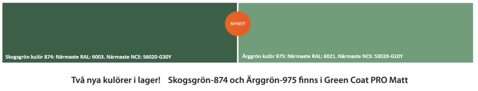 Ärggrön och skogsgrön kulör takplåt
