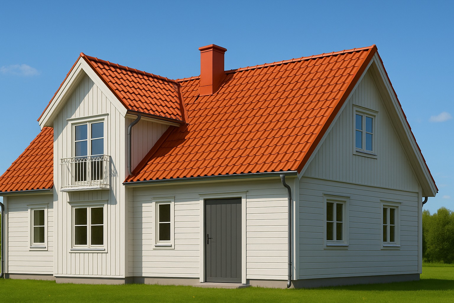 Stilpannan tegelröd takplåt illustrationsbild Stilpannan tegelröd takplåt illustrationsbild