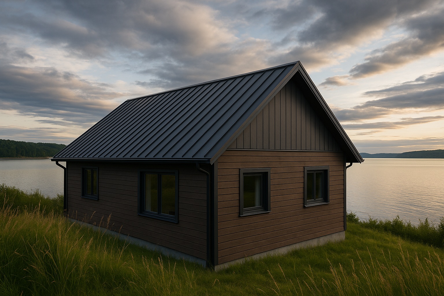 Takplåt vid sjö klicktak