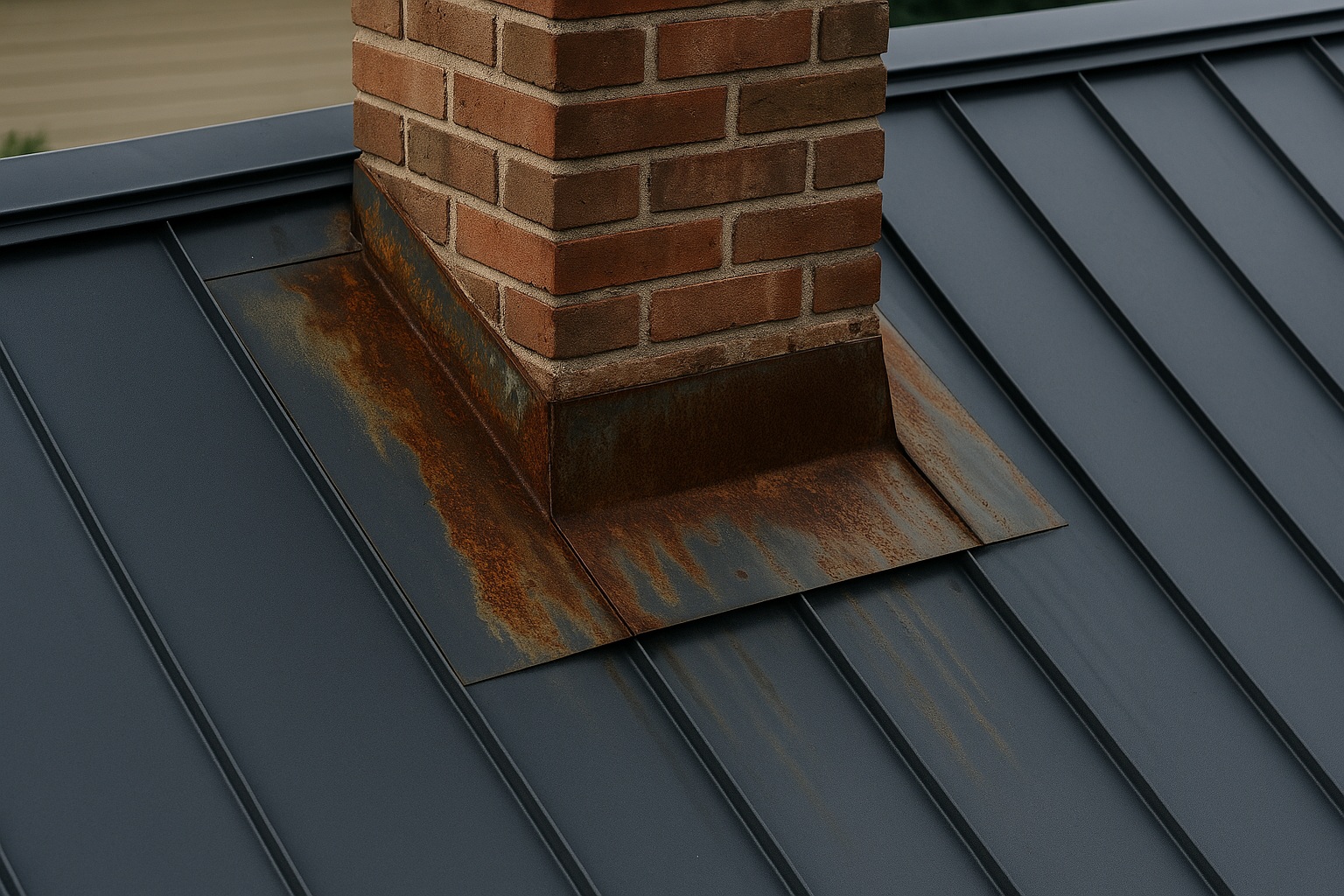 skorstensbeslag byte Läcka kring skorsten